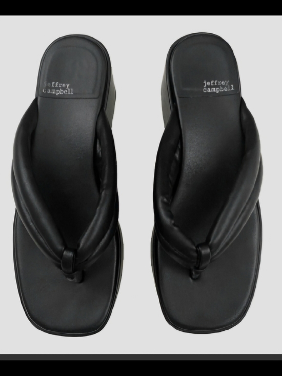 Jeffrey Campbell Shoes - Jeffrey Campbell Black Padded Thong Sandals